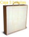 caja de madera tipo tapa corredera para tres botellas